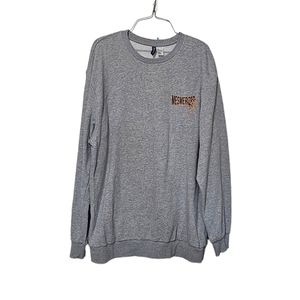 H&M Rare Gray Mesmerizer Crew Neck Sweater Mens LG